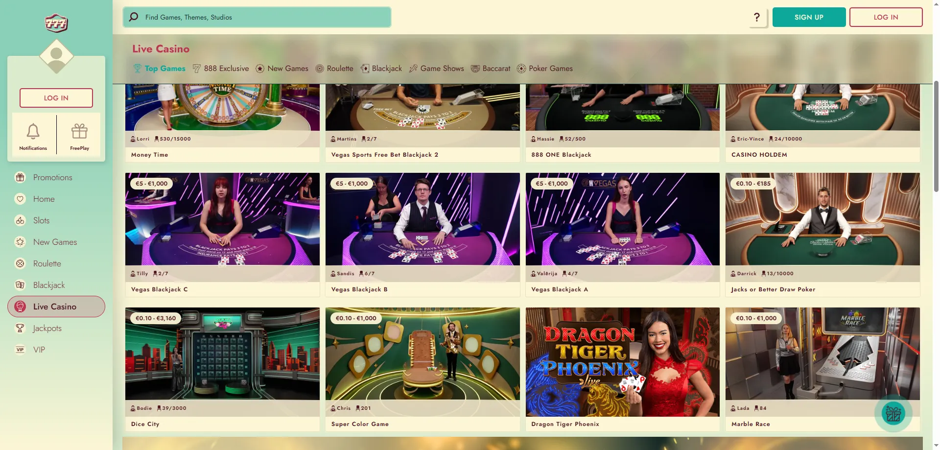 Crazy Time live dealer game at 777 Casino — spin the wheel