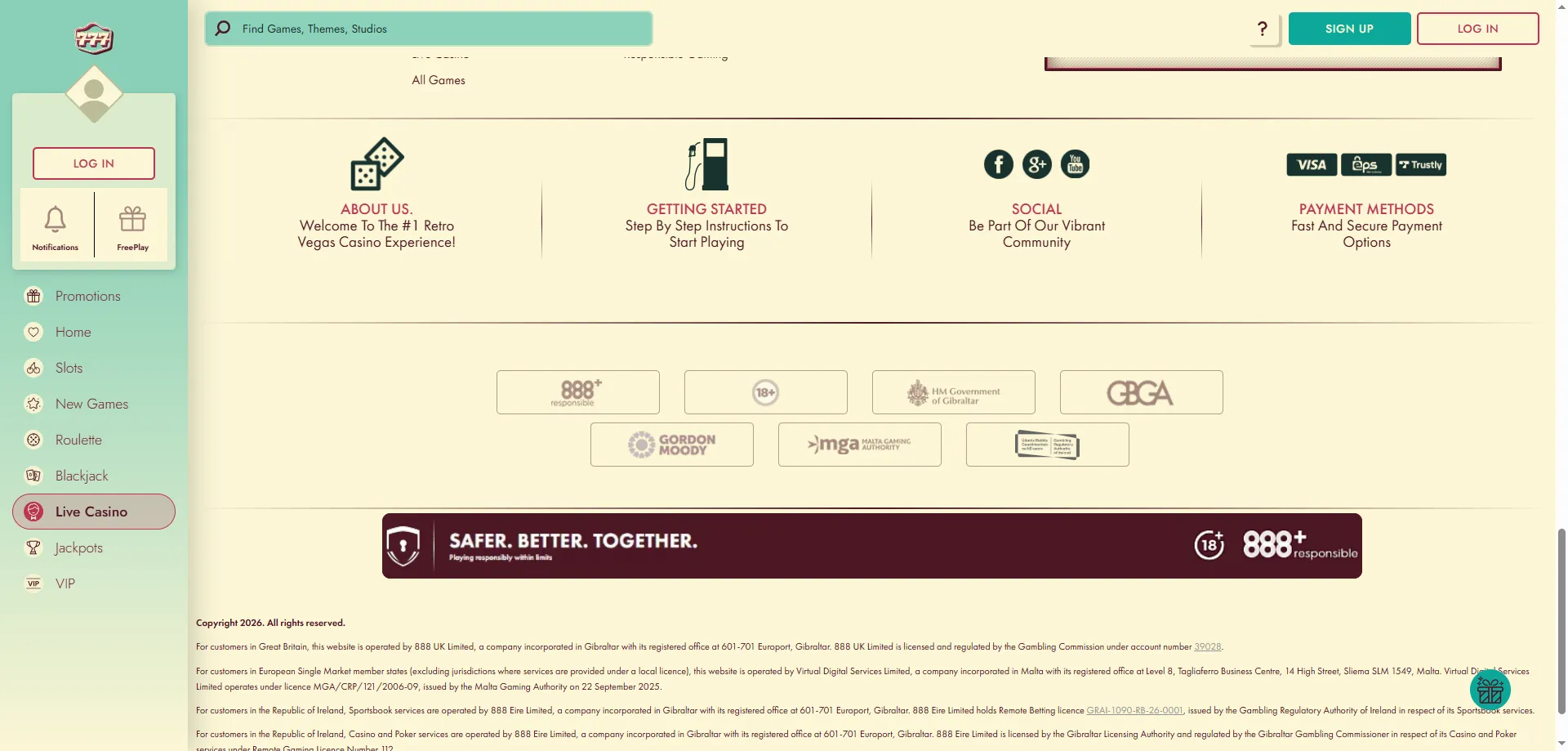 777 Casino deposit and withdrawal methods — Skrill, PayPal, Visa available